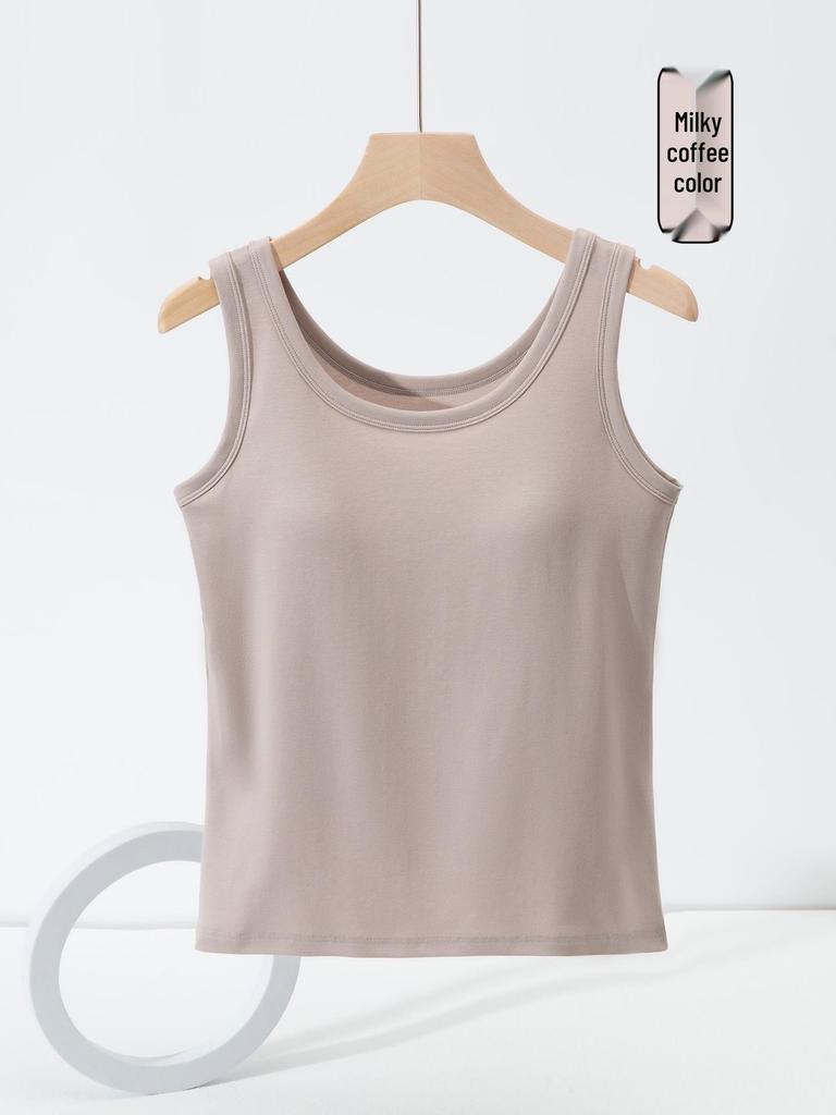 Women's Anti-Light Cotton Camisole: Covers Underarm, Chest Pads, Wear Alone or as Base Layer, Sleeveless Top