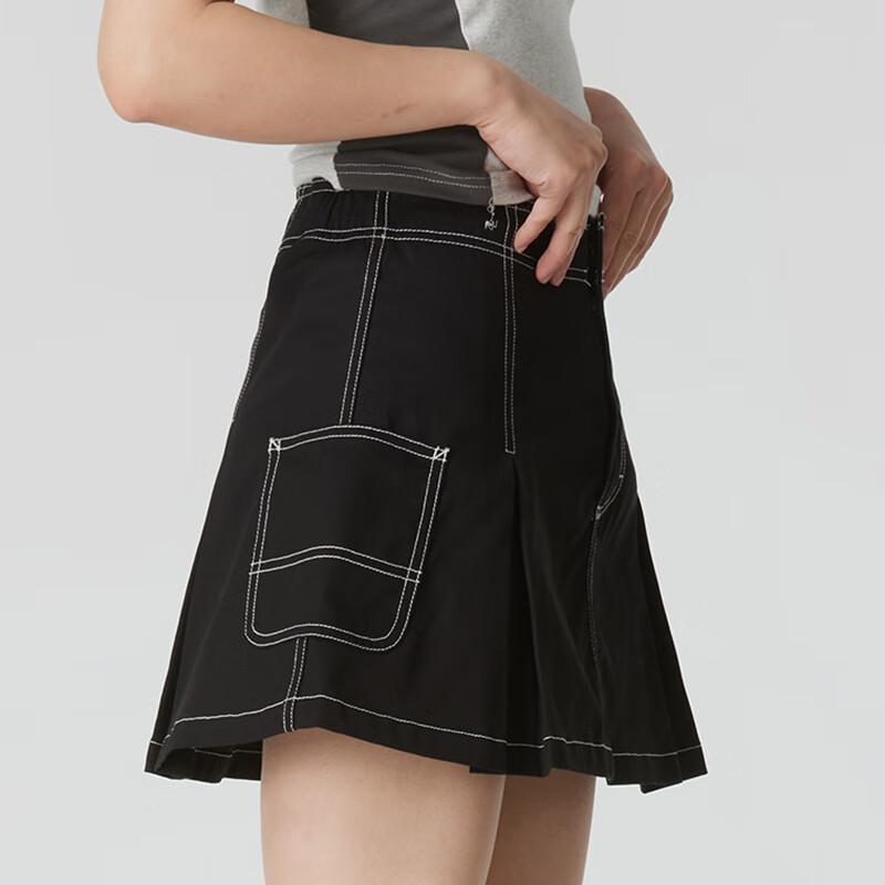 Puma Ss24 Color Block Stripe Design Comfortable Breathable Commuting Travel Trendy Fashion Casual Skirt Women Skirts Black 626864-01