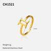 European and American plated stainless steel 18k gold personality creative simplicity 11 constellation opening adjustable titanium steel ring