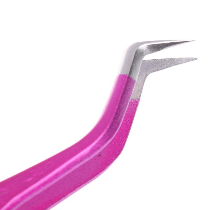 Tweezers For Eyelash Extension Colorful Stainless Steel Superhard Tweezers High Precision Anti-Static Makeup Tweezers