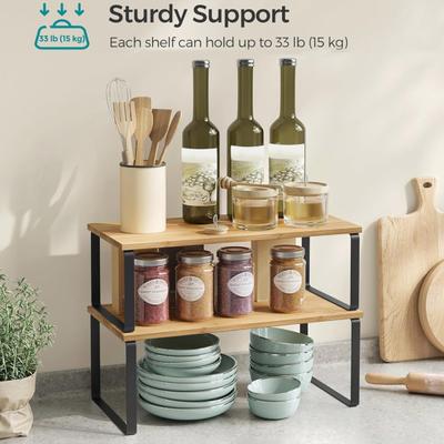 2Pcs Schrank Organizer Regale Starke Last-lager Stapelbar Mehrzweck Gewürz Racks Küche Zähler Regale