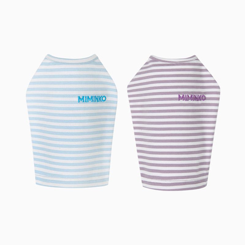 MIMINKO Striped Sleeveless T-Shirt [DW3MT1270]