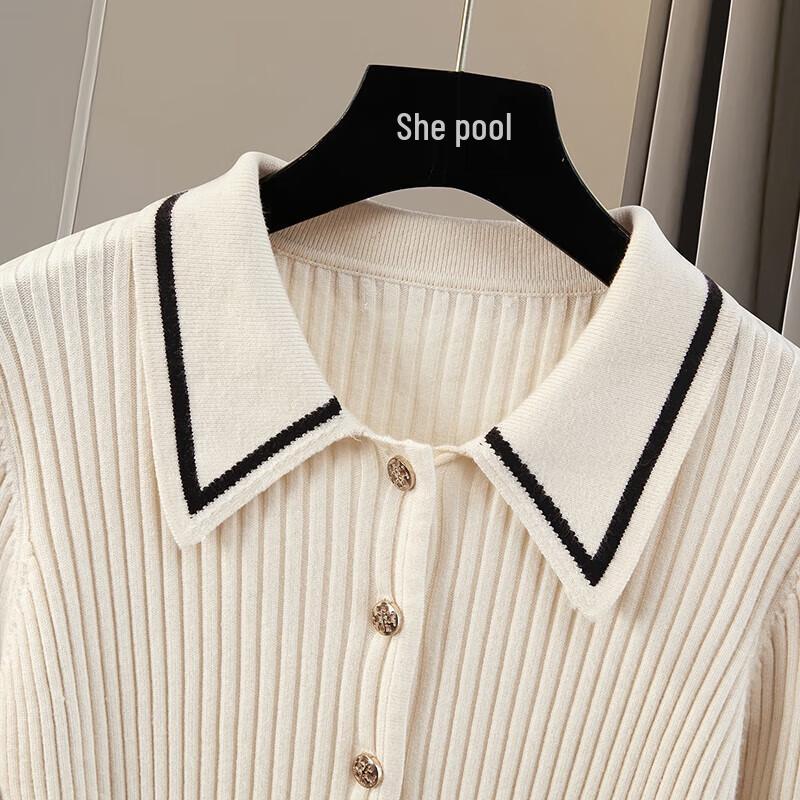 Women's Lapel Ribbed Knit Cardigan