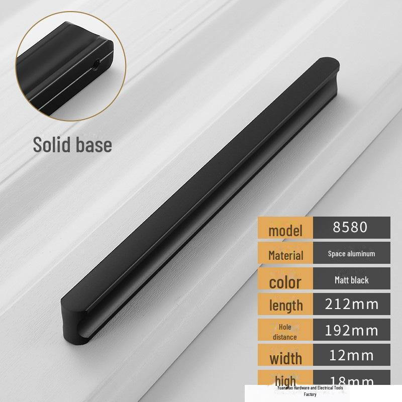 Černá a šedá moderní luxusní úchytka zásuvky skříňky