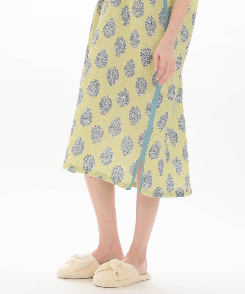 Narue Shirred Voile Provence Flower Free Size Women's Nightshirt, Green,