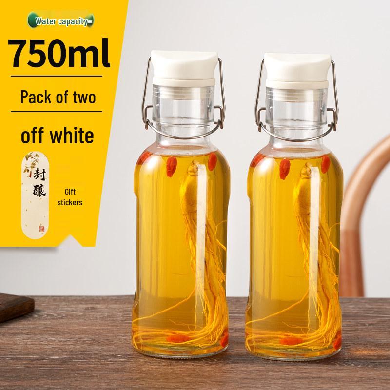 High-Grade Thick Glass Wine Bottle for Long-Term Baijiu Storage, Sealed and Durable