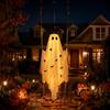 Decorazione fantasma oscillante leggera, grande altalena da appendere, decorazione di Halloween, 1,5 m, spettrale, su un decoro da giardino luminoso con cappello da strega per albero, portico, cortile