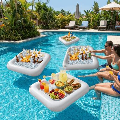 Multi-functional Inflatable Serving Bar PVC Salad Tray Drink Containers Pool Float Tray  Pool Party