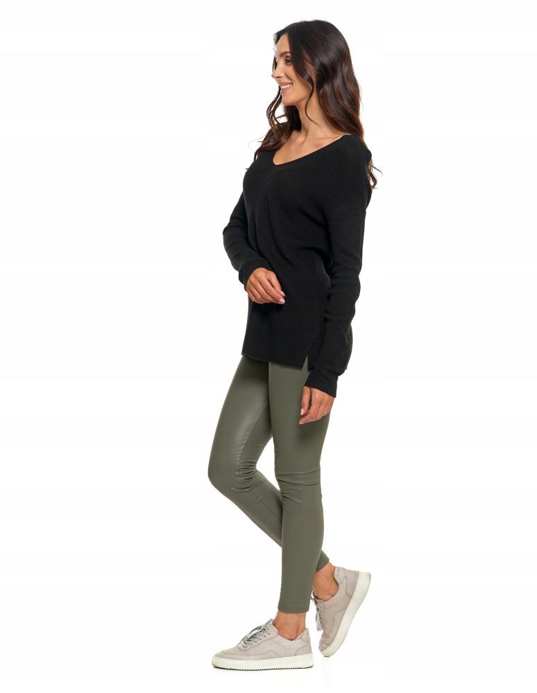 Thin Women's Classic Knitted Sweater with Long Sleeves MORAJ XL black