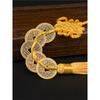 Pure Copper Chinese Lucky Knot Pendant with Five, Six, and Ten Emperor Coins - Door or Threshold Decoration.