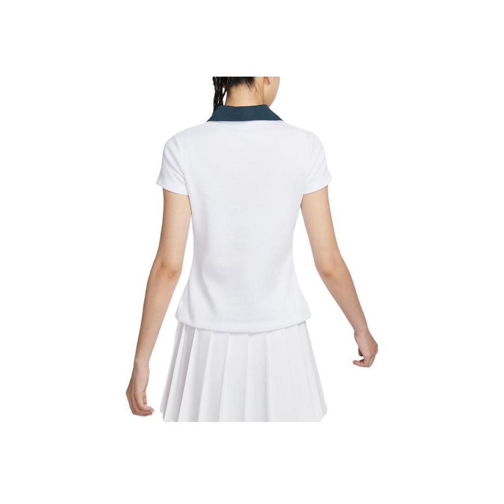 Nike Fashionable Comfortable Short Sleeve Polo Shirt Women Tops White FZ0277-100