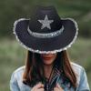 Cappello da cowboy Cowgirl Costume portatile Accessori Paillettes avvolto Fitness Festa Jazz per