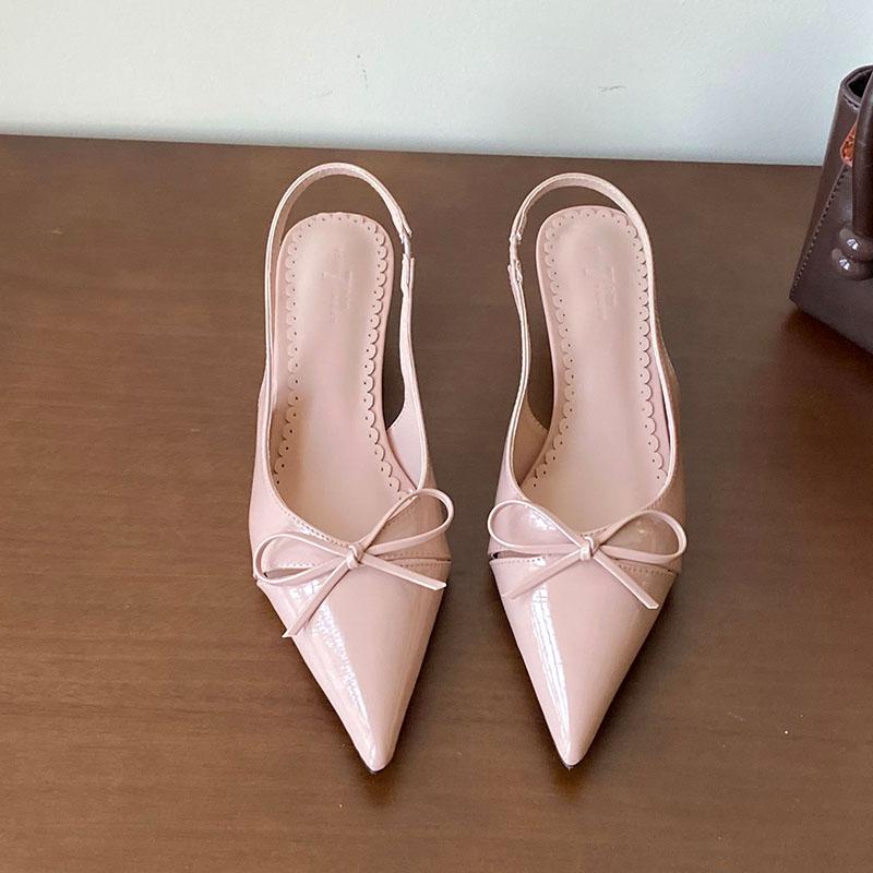 Fashion Fashion Pointed Toe Ladies Low Heel Sandals Shoes Casual Female Slip On Footwear Elegant Women Heeled Sandals Shoes