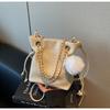 New Niche Drawstring Bucket Small Bag Women's High-value Fashion Simple Commuter Oblique Shoulder Bag