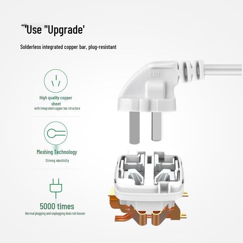 BULL New National Standard 4-Outlet Individual Control Power Strip CN Plug (adapter Included)