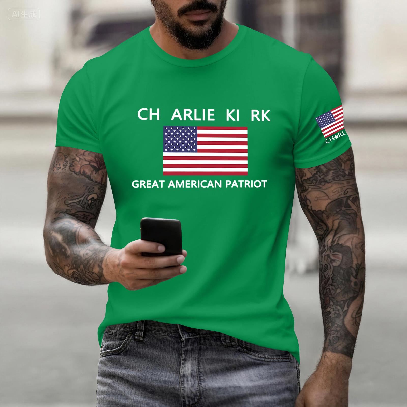 

Модная одежда для работы с коротким рукавом и круглым вырезом, принтованные топы для мужчин, летние топы L зелёный