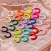 Fashion Candy Color 3.5cm Round Hoop Earrings for Women Simple Geometric Earrings Girls Party Holiday Jewelry Gifts