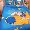 Blue robotic cat bedroom set,Children'sGift Teenagers adulte Microfibre double bed 2/3 pieceDuvet Coverwith Zip Room Decor