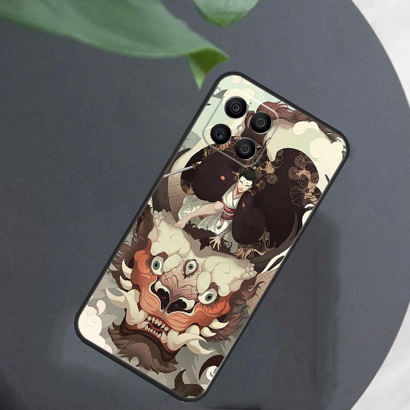 Japanese Samurai Art For Honor Magic 7 Lite 6 5 8 Pro Case For Honor 200 400 70 90 X8c X8b X9a X9b X9c X9d Win RT