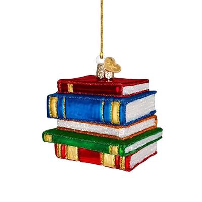 Pendentif Créatif en Acrylique pour Sapin de Noël Fait Main DIY Ornement de Livre Coloré Ornements Décoratifs pour Livre de Lecture Nouveaux Année
