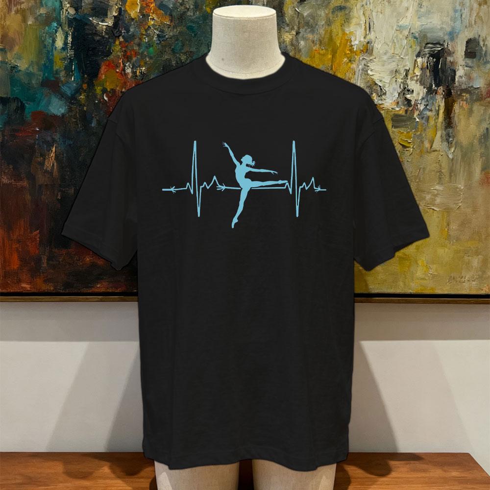 Heartbeat Ballerina TShirt Dance Lover Graphic Tee Woman Man Summer Fashion Casual Cotton Shortsleev Streetwear Tops Tee