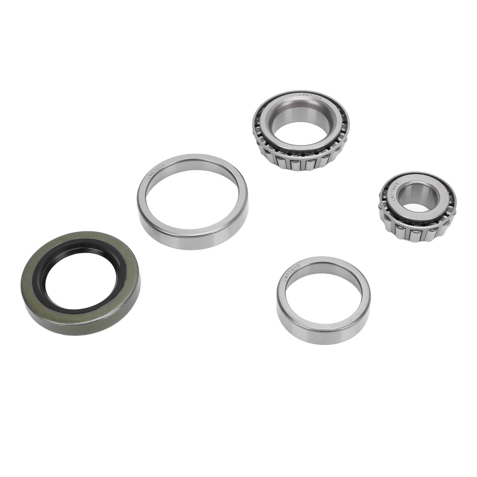 

5 шт. Комплект подшипников колеса прицепа Стальной сплав Ось прицепа Ступица колеса Комплект подшипников с защитным кольцом и сальником