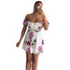 European and American women's clothing summer African new sweet one-word off-the-shoulder printed waist dress