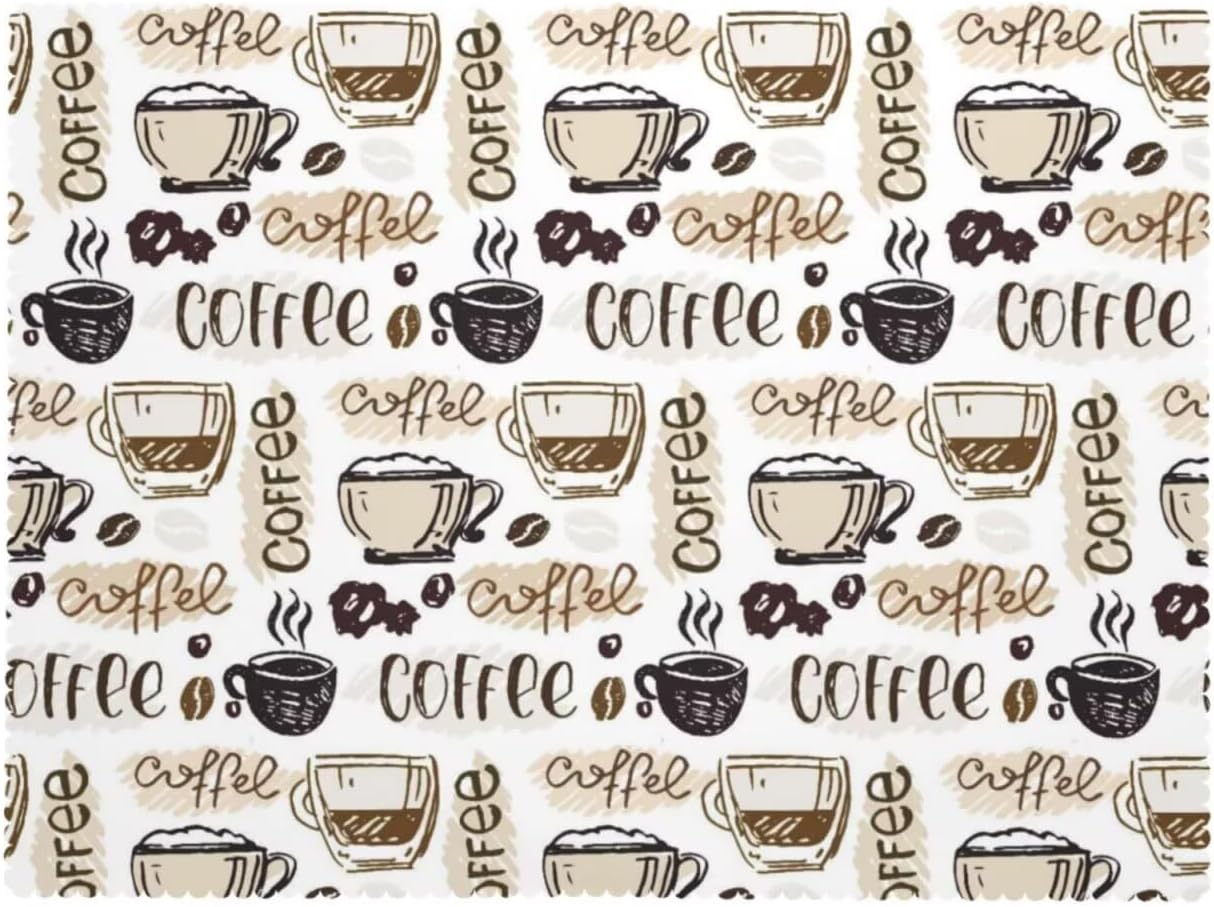 Koffiethema Tafelkleed, Bruine Kop Bonen Café Vintage Modern Boerderij Rechthoekig Wasbare Tafelhoes 140x220cm