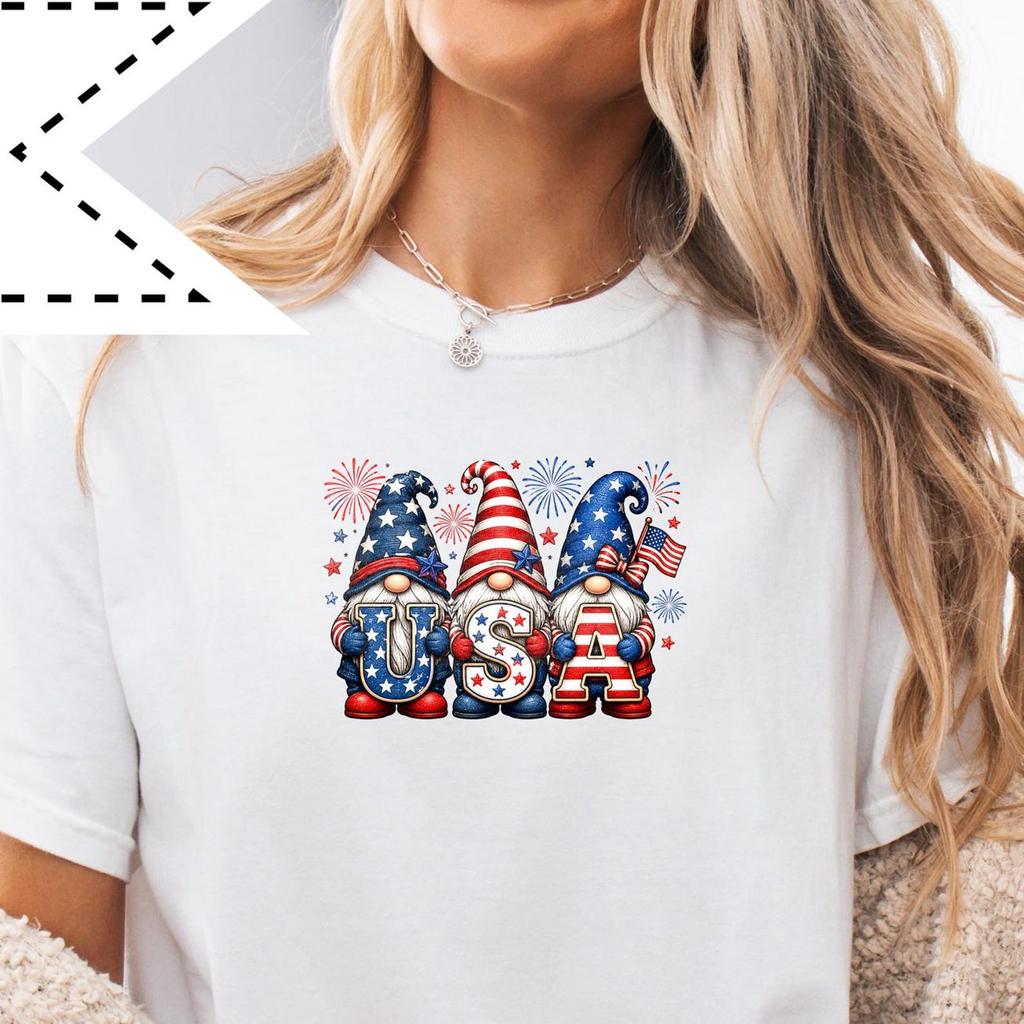 USA Gnome Shirt, Patriotic Gnomes Independence Day Tee, Summer Comfort Colors® Shirt