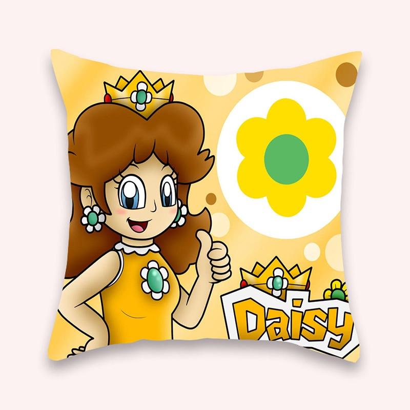 Super Mario Kissenbezug Mario-Themen Kissenbezug aus kurzem Plüsch Für Autodekoration Wohnzimmerdekoration 45*45cm