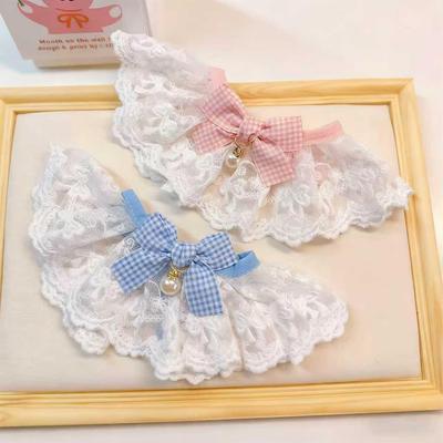 Pet Plush Doll Scarf: Cute Lace Bow Tie Collar for Cats & Dogs