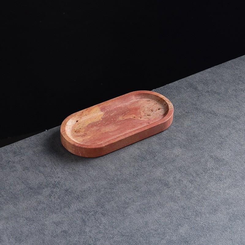 Natural Marble Soap Dispenser Tray Hotel Bathroom Vanity Organizer Modern Minimalist Decorative Serving Dish