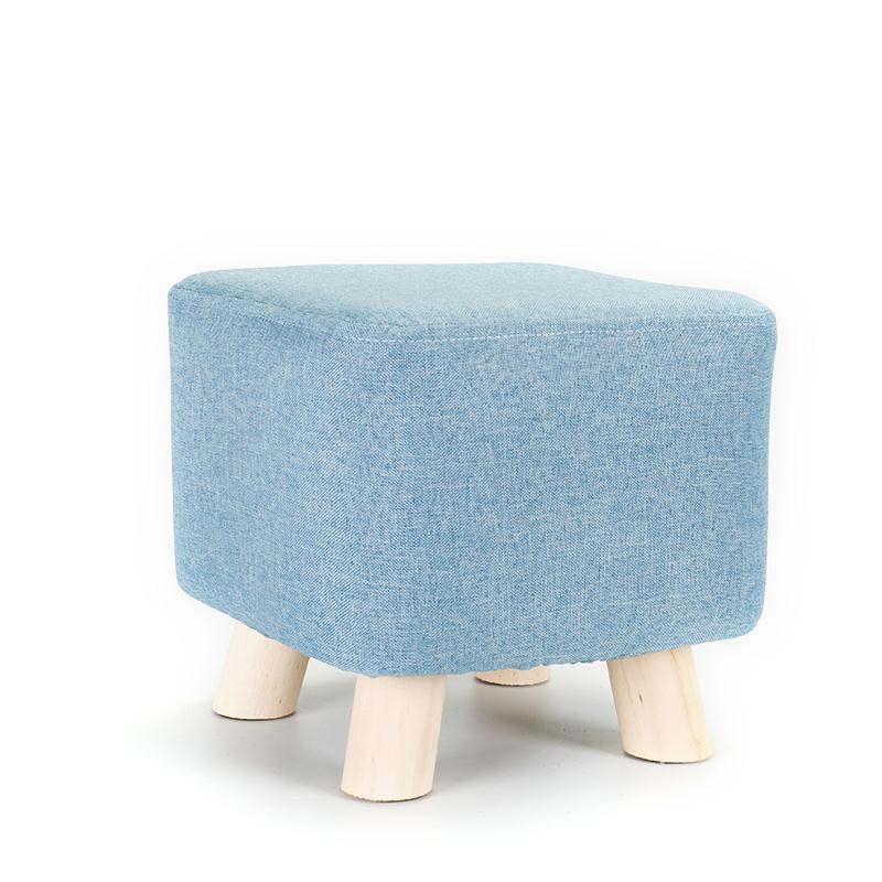 1Pc Elastic Ottoman Cover Solid Color Fabric Stool Covers Square Footrest Covers All-Inclusive Anti Slip Footstool Slipcovers