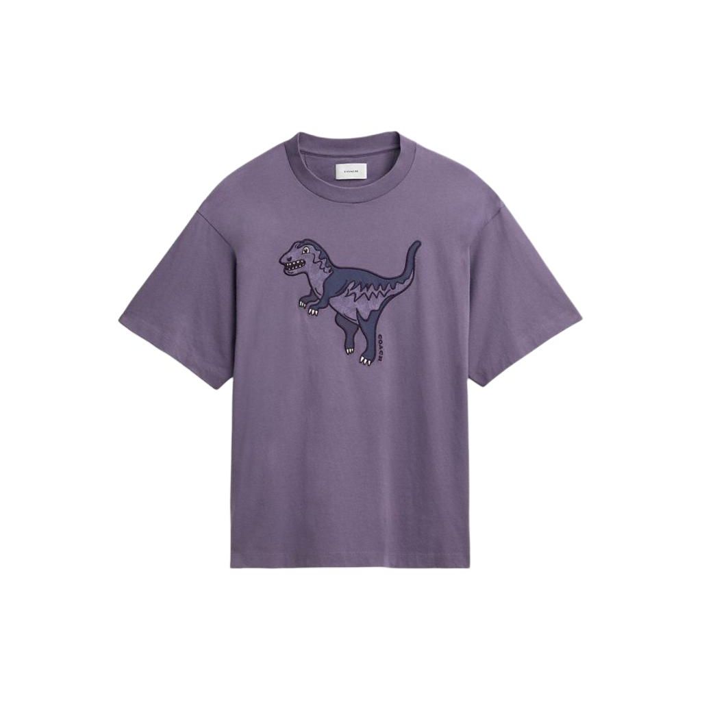 Coach Мужская футболка с круглым вырезом и коротким рукавом вышивка букв динозавра весна-лето 2024 топы фиолетовый CS619-PUR L 12680₽