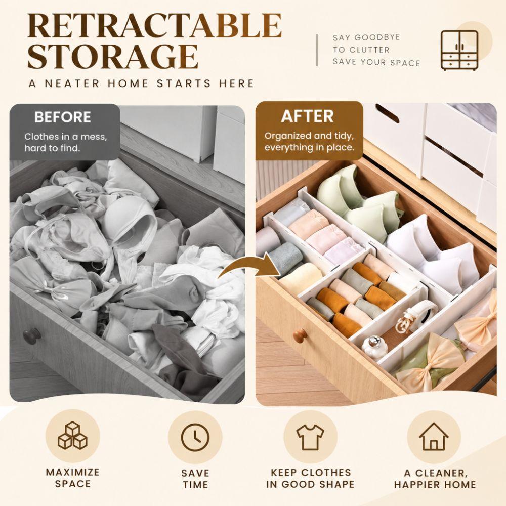 8pcs Side Locking Buckle Drawer Organizer Adjustable Storage Organizers  Kitchen Storage