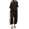 2025 Casual Round Neck Short Sleeved Pants Set