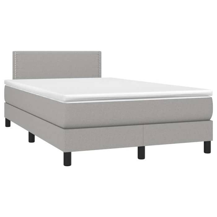 VidaXL Slat Bed Base with Mattress and LED, Upholstered Bed, Double Bed, Adult Bed for Interior Bedroom, 3133061