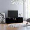 Day and Night - Day and Night Black Plywood TV Cabinet 120x34x37 Cm