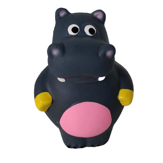 Unzerstörbares Quietsche-Hundespielzeug für aggressive Kauer Robustes Latex-Nilpferd-Kuh-förmiges Hundekau-Spielzeug für kleine, mittlere und große Hunde