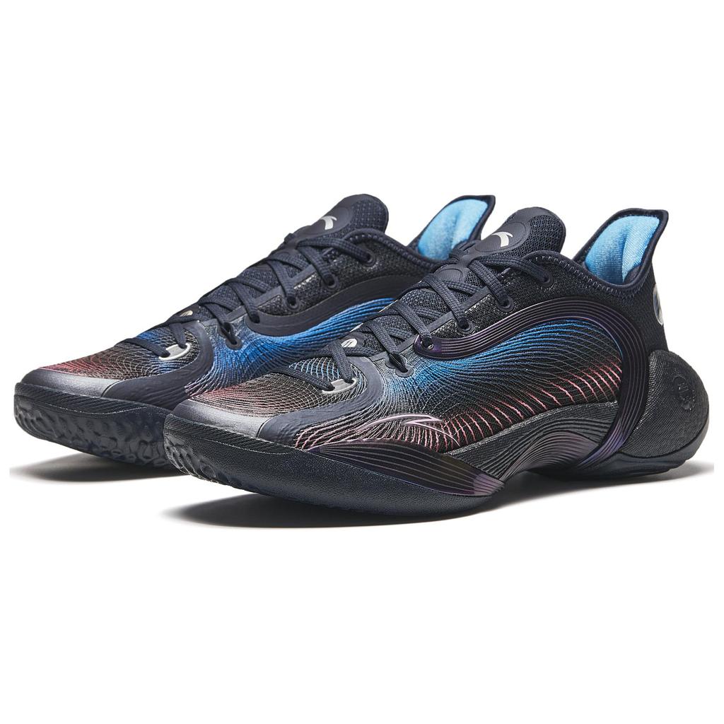 Anta 3-Point Rain 2 Cushioned Slip-Resistant Low-Top Basketball Shoes Men's Midnight Blue Sneakers 912431102-2