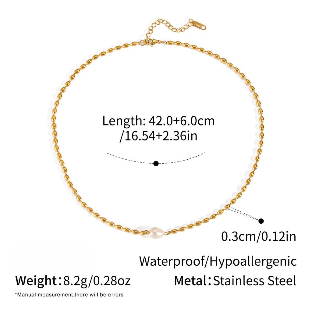 Yori Unique Natural Freshwater Pearl Baroque Necklace High Quality Stainless Steel Charm Chic Collar Jewelry Accessories