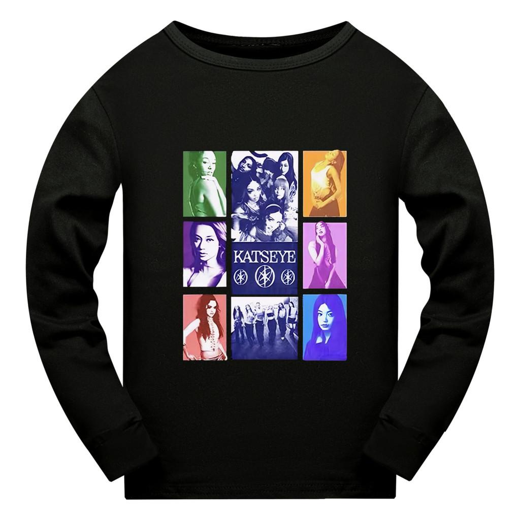 5321 Kids Girls KATSEYE Pop Star Print Long Sleeves T-Shirt