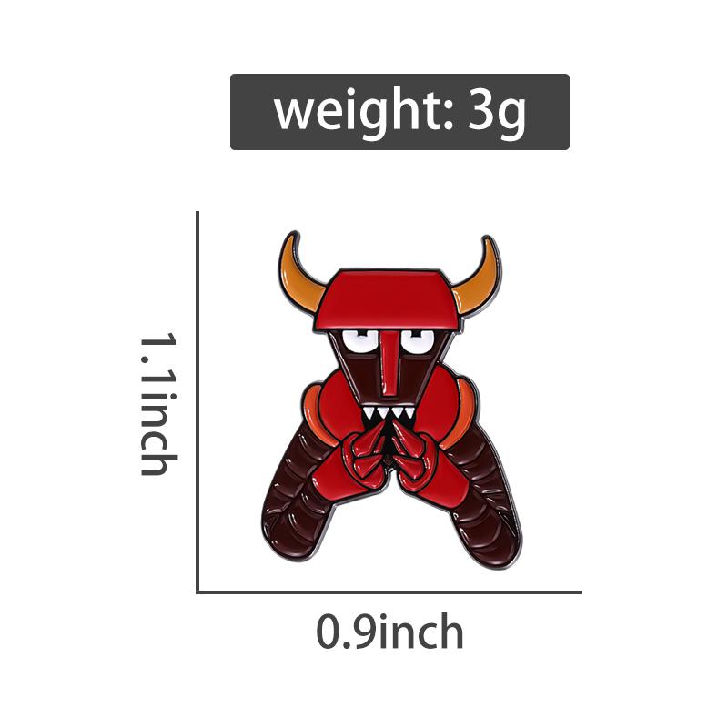 Red Demon Robots Enamel Pins Custom Comedy Comics Brooches Lapel Badges Cartoon Animation Jewelry Gift for Kids Friends