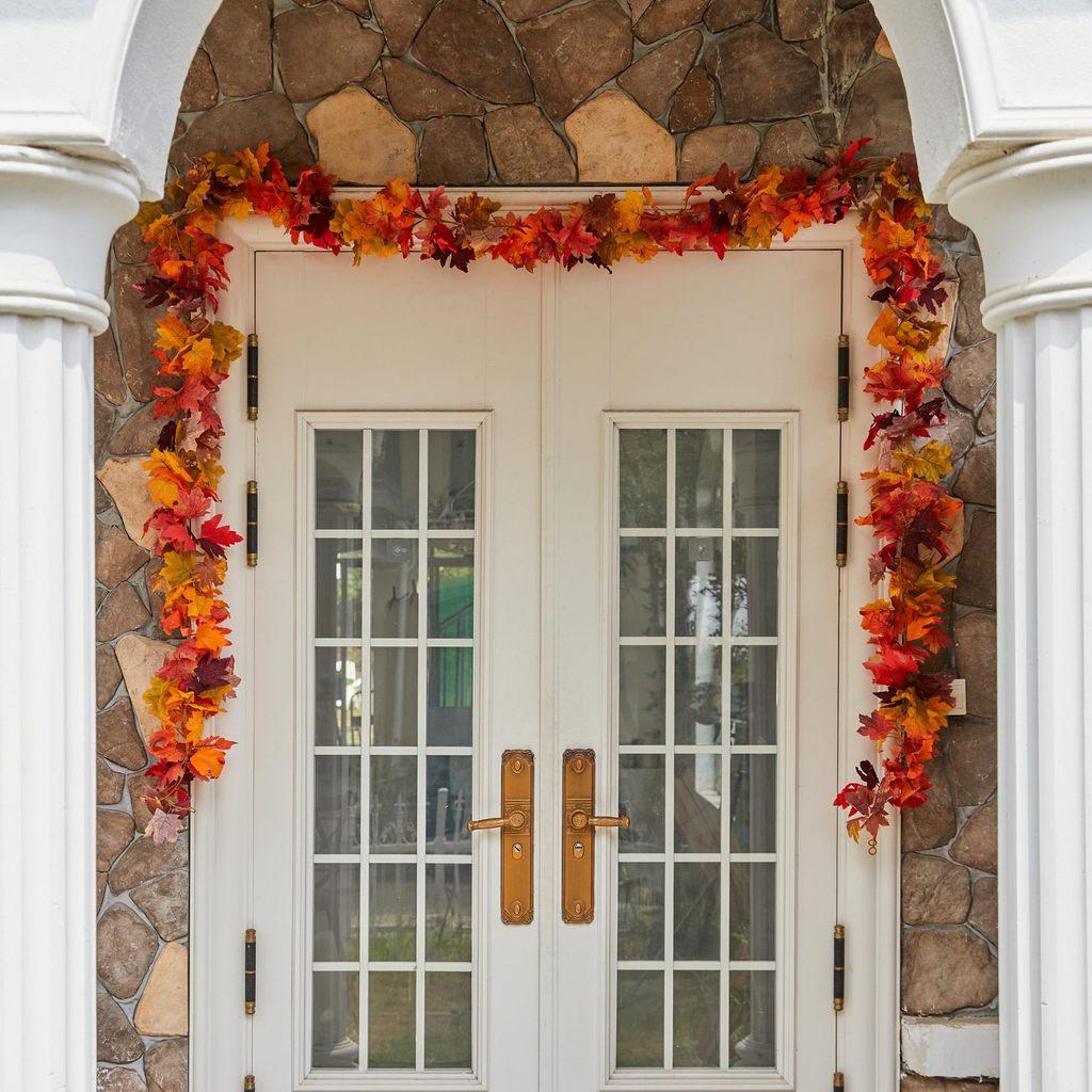 Autumn Artificial Maple Leaf Garland For Wedding Decor And Outdoor Events