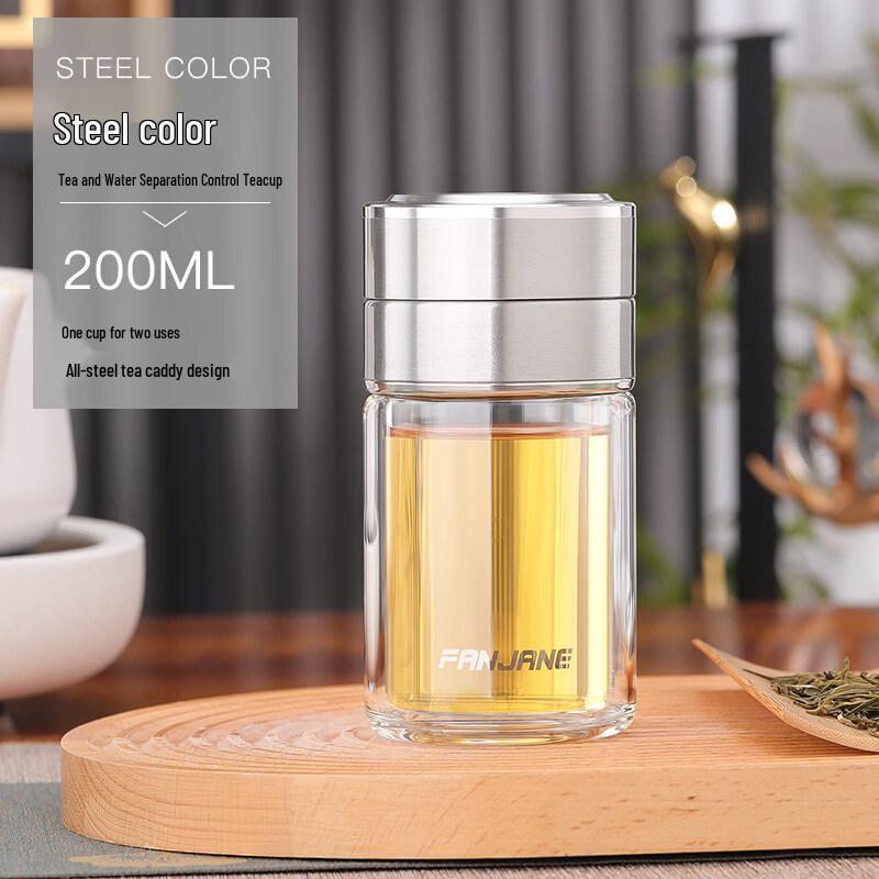 Portable Double-Layer Tea Infuser Glass Mug