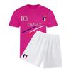 Children's Football Kit - NPZ - France Style - Fuchsia Pink - White Shorts - 100% Polyester