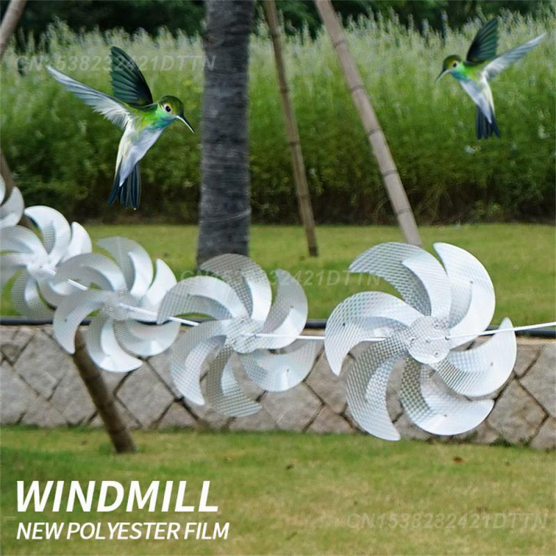 Pinwheels Reflective Toughness Colorful Silver For Outdoor Garden Windmill String High-speed Rotation Wear-resistant Windmill