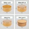 Disposable Kraft Paper Lunch Box Set - 50 Round Bowls with Lids, High-Temperature Resistant, Food-Grade Takeout Containers