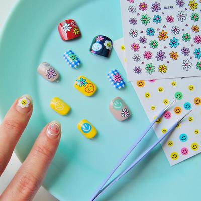 Smile Flower Nail Deco Stickers (11 Types)