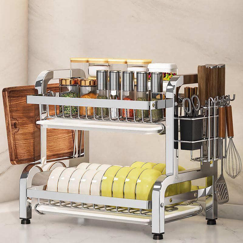 304 Stainless Steel Multi-functional Dish Drying Rack for Plates and Bowls
